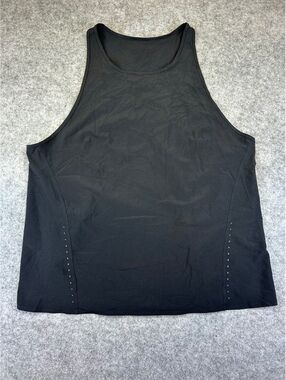 Lululemon Crop Tank Top Sz 10 Sculpt Black Lightweight Athleisure Flowy